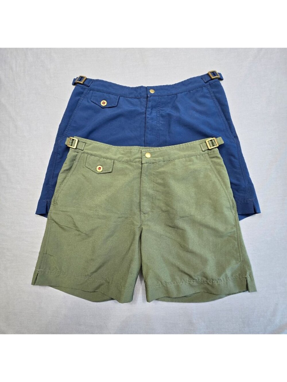 TurkTrunks 32 Mens Adjustable Board Shorts Swim Trunks Blue & Green Casual